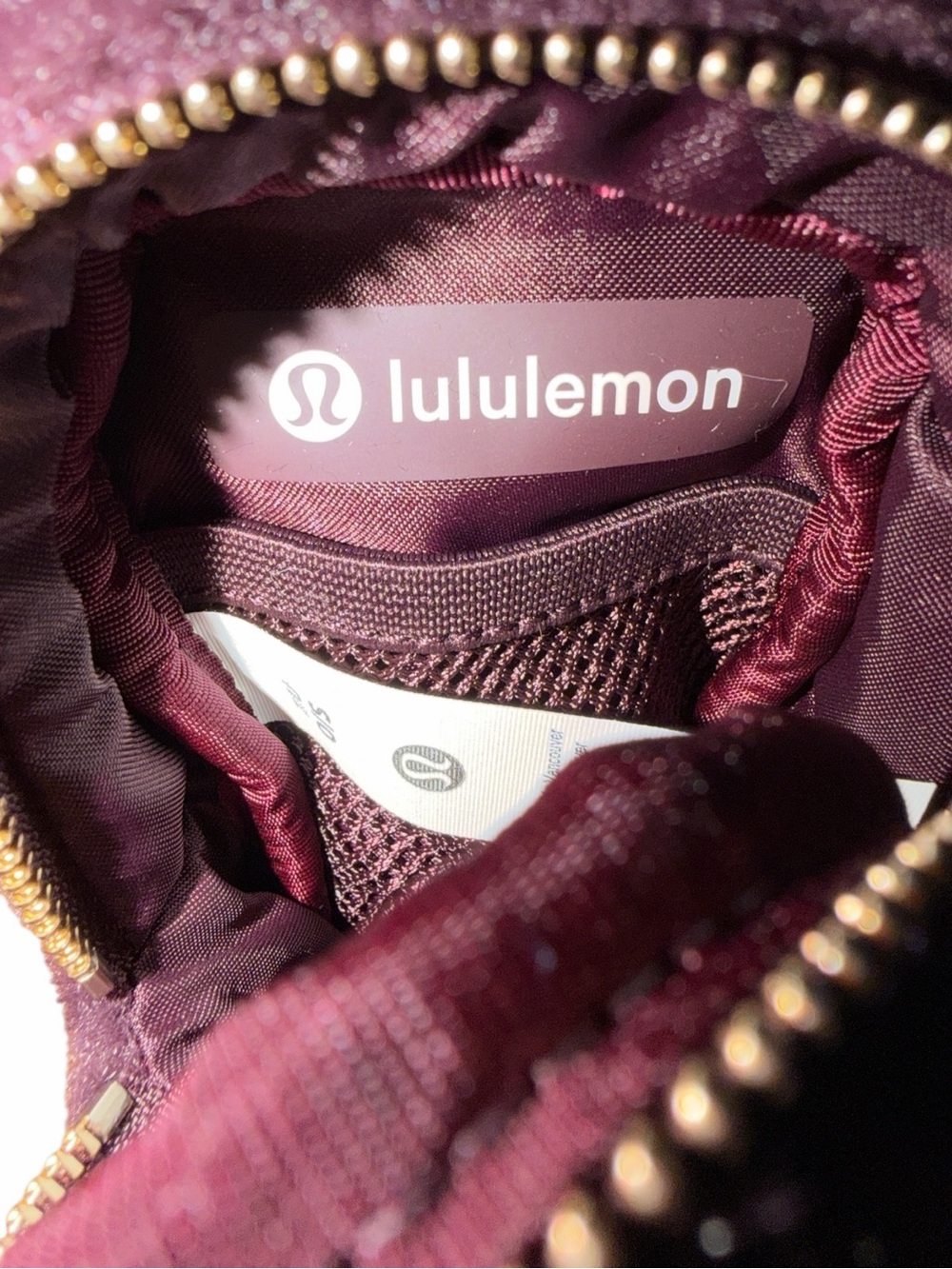 Lululemon Everywhere Nano Backpack Plush Fleece Black Plum Gold NWT - Picture 4 of 5